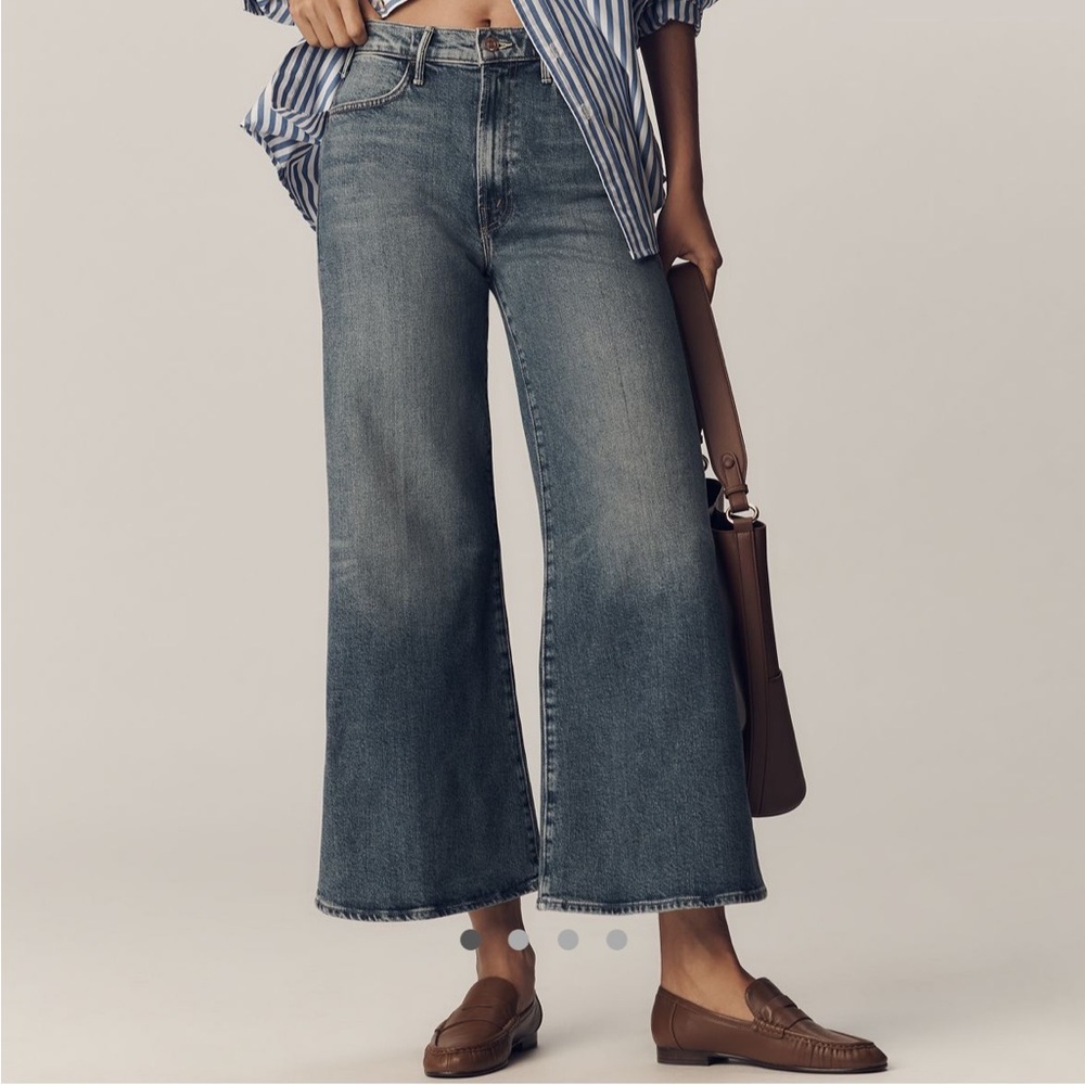 MOTHER The Hustler Roller Ankle High Rise Wide Leg Jean